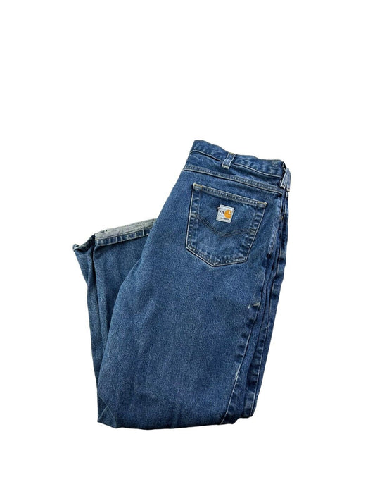 Carhartt FR Dark Wash Denim Workwear Pants Size 38 Blue