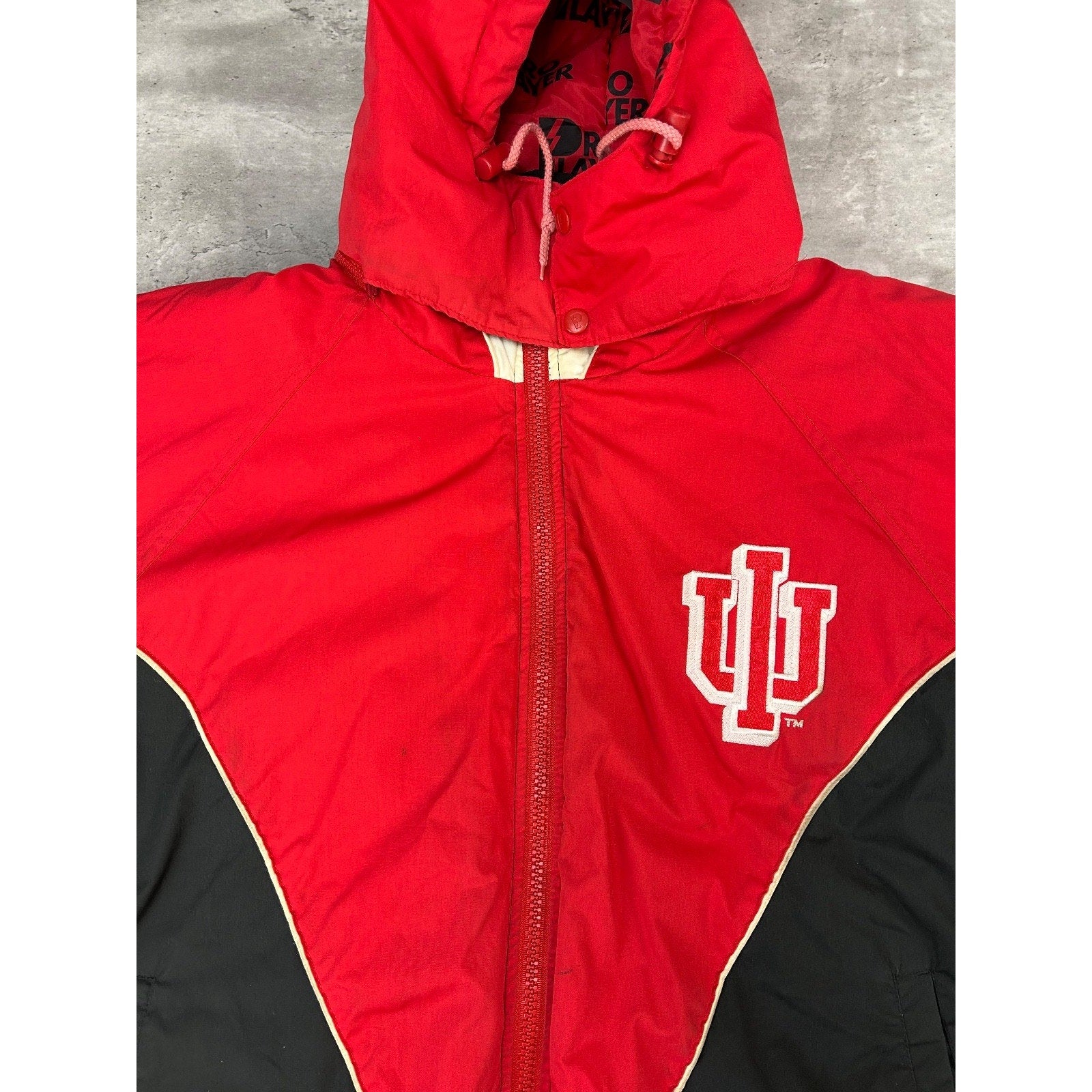 Vintage 90s Indiana Hoosiers NCAA Insulated Full Zip Hooded Jacket Size 2XL