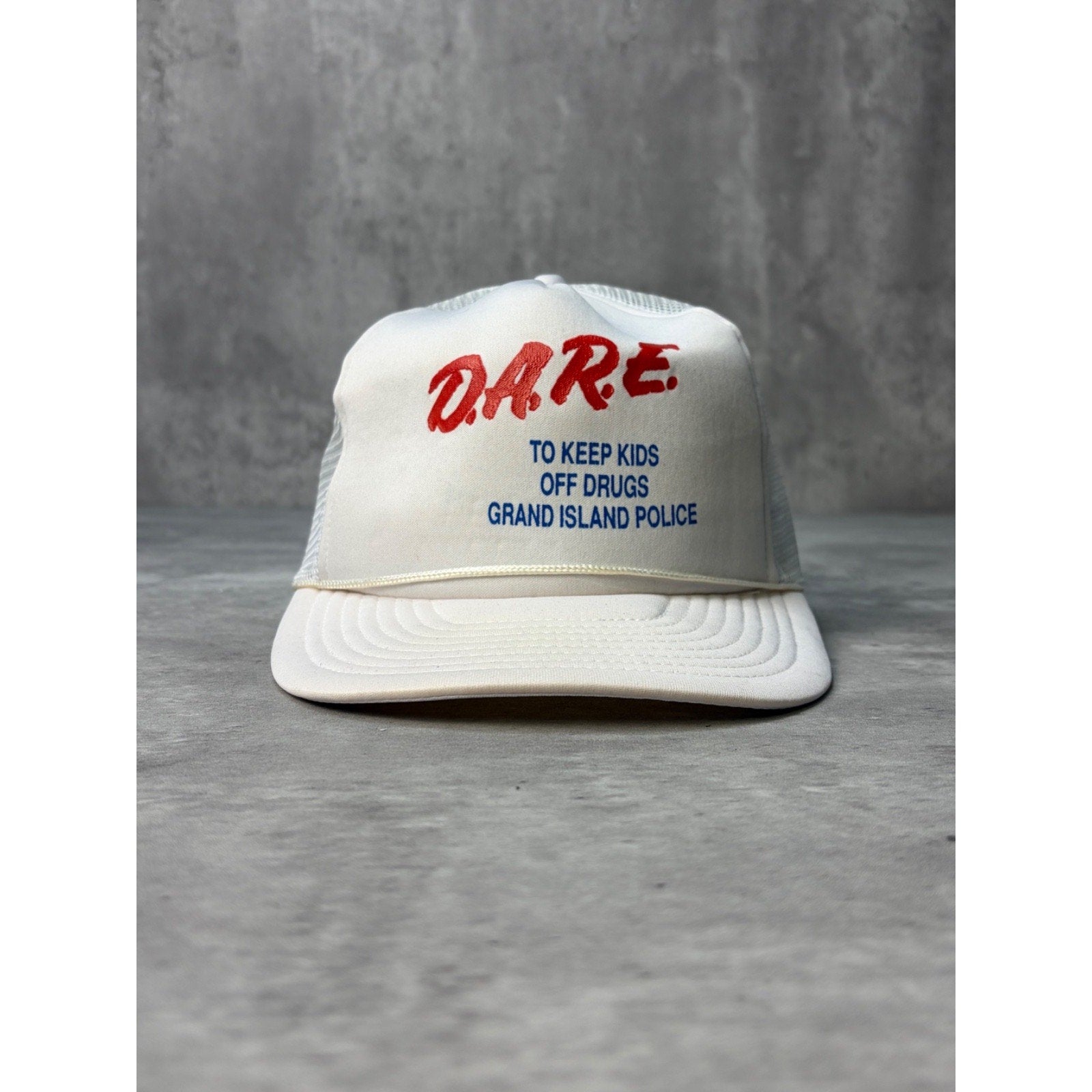 Vintage DARE To Keep Kids Off Drugs Graphic Trucker Snapback Hat OSFA