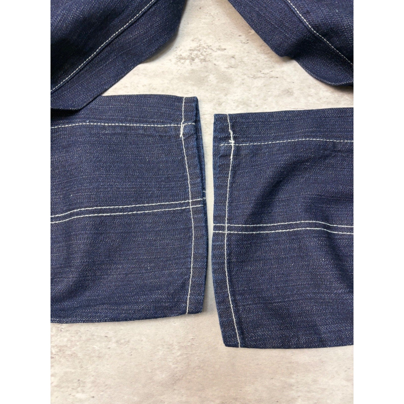 Vintage Y2K Womens Kani Contrast Stitched Spellout Dark Wash Denim Pants