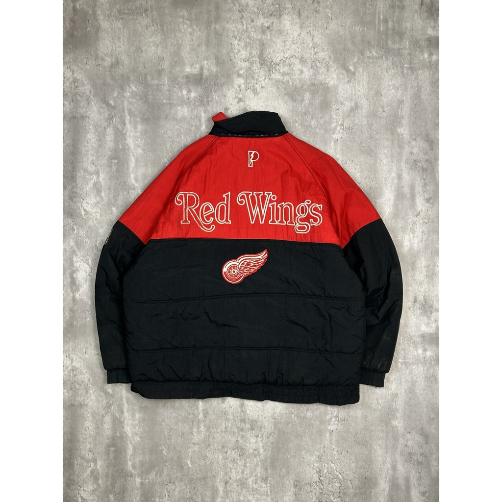 Vintage 90s Detroit Red Wings NHL Insulated Full Zip Hockey Jacket Size XL