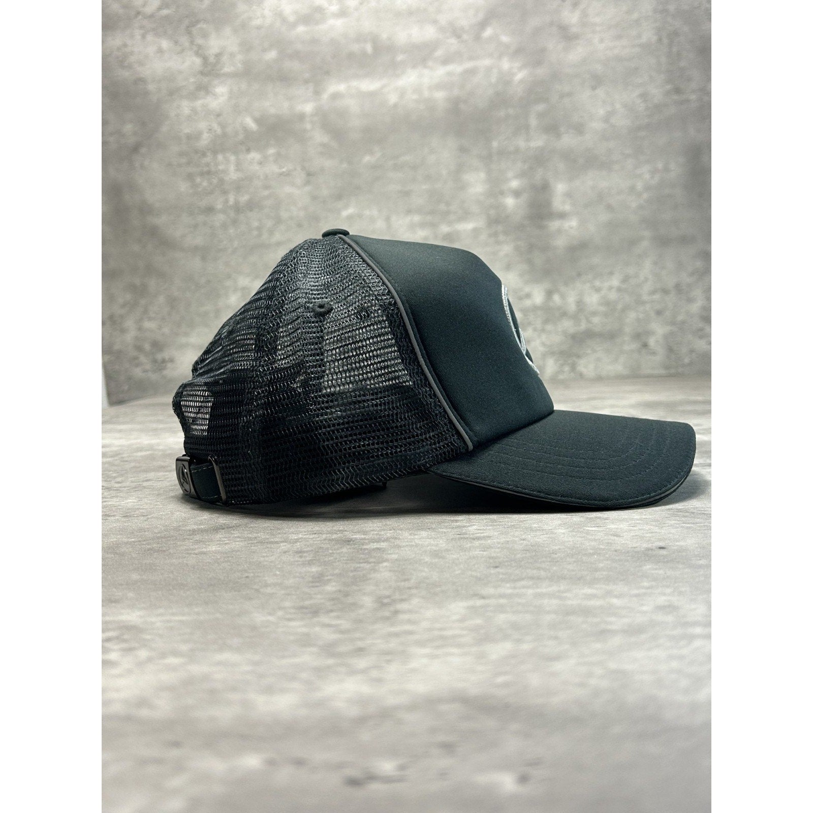 Vintage Mercedes Benz Embroidered Logo Trucker Strapback Hat OSFA