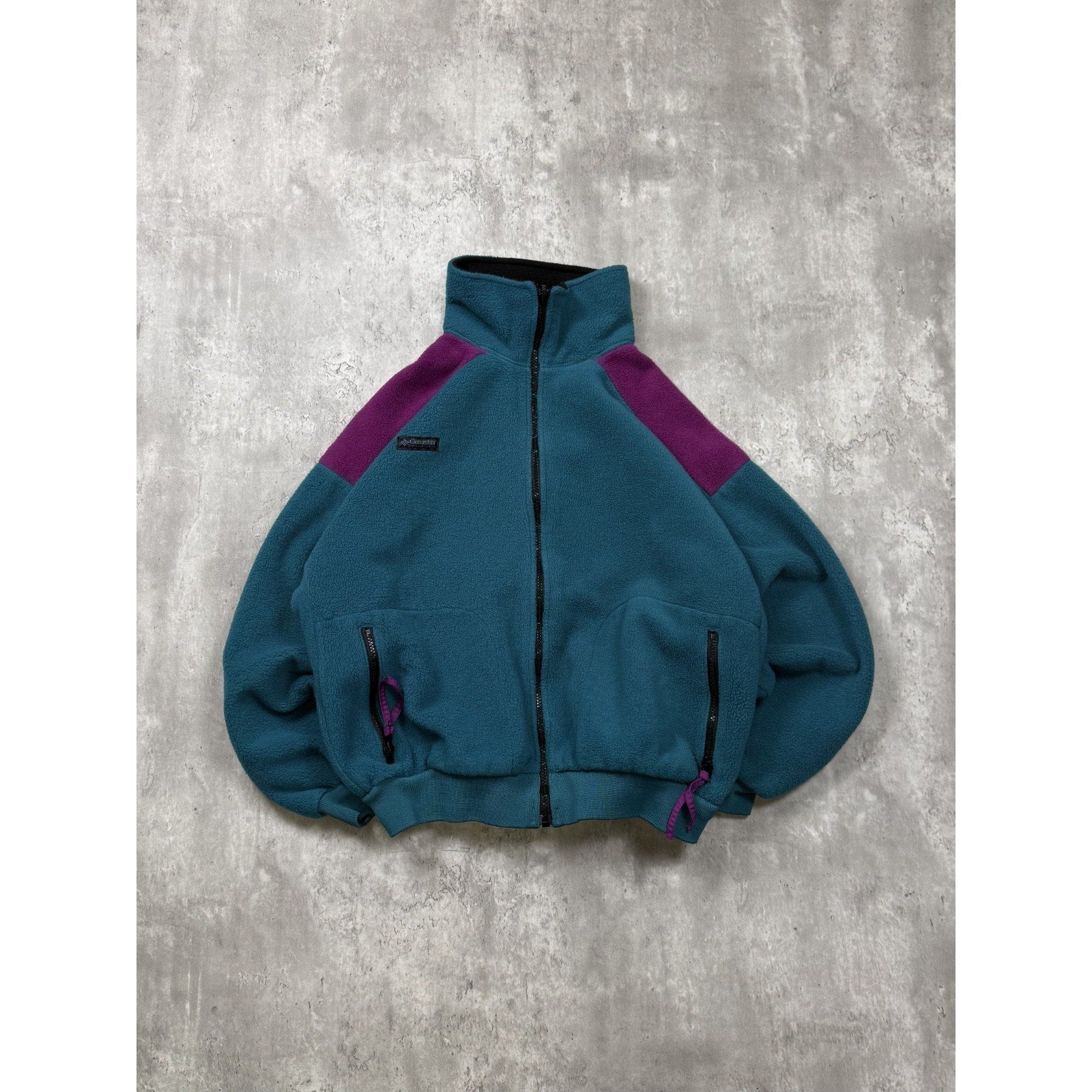 Vintage Womens Columbia Two Tone Full Zip Fleece Sweatshirt Size XL