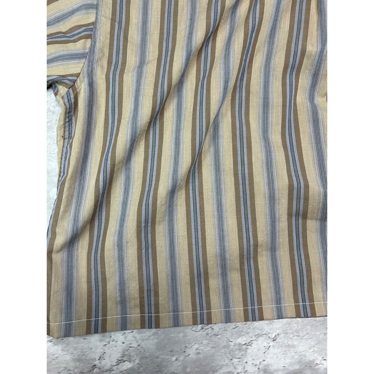 Vintage Bill Blass Striped Short Sleeve Cropped Reworked Button Up Shirt Sz 2XL