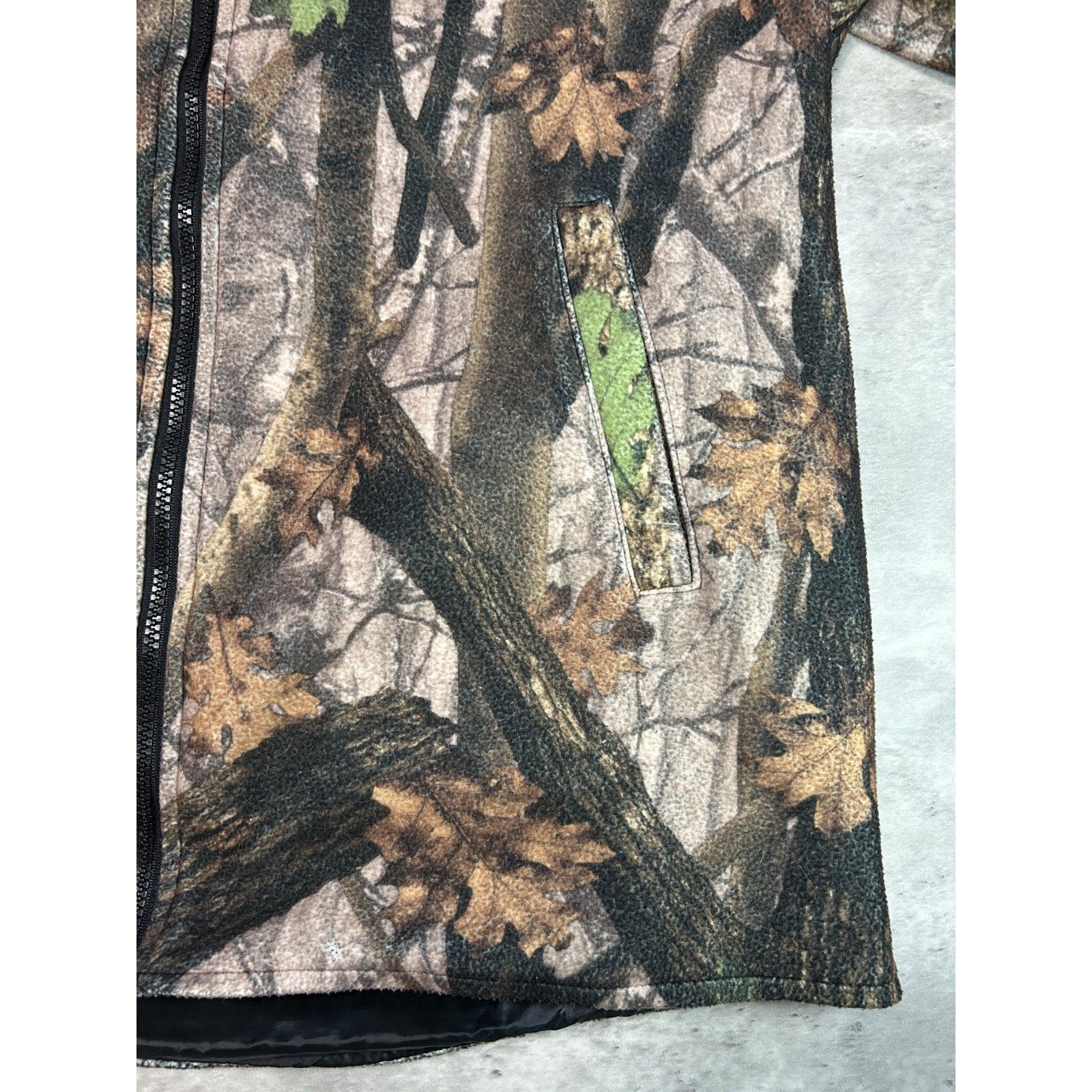 Vintage Aqua Stop Tree Camo Reversible Fleece Nylon Hunting Jacket Size Large