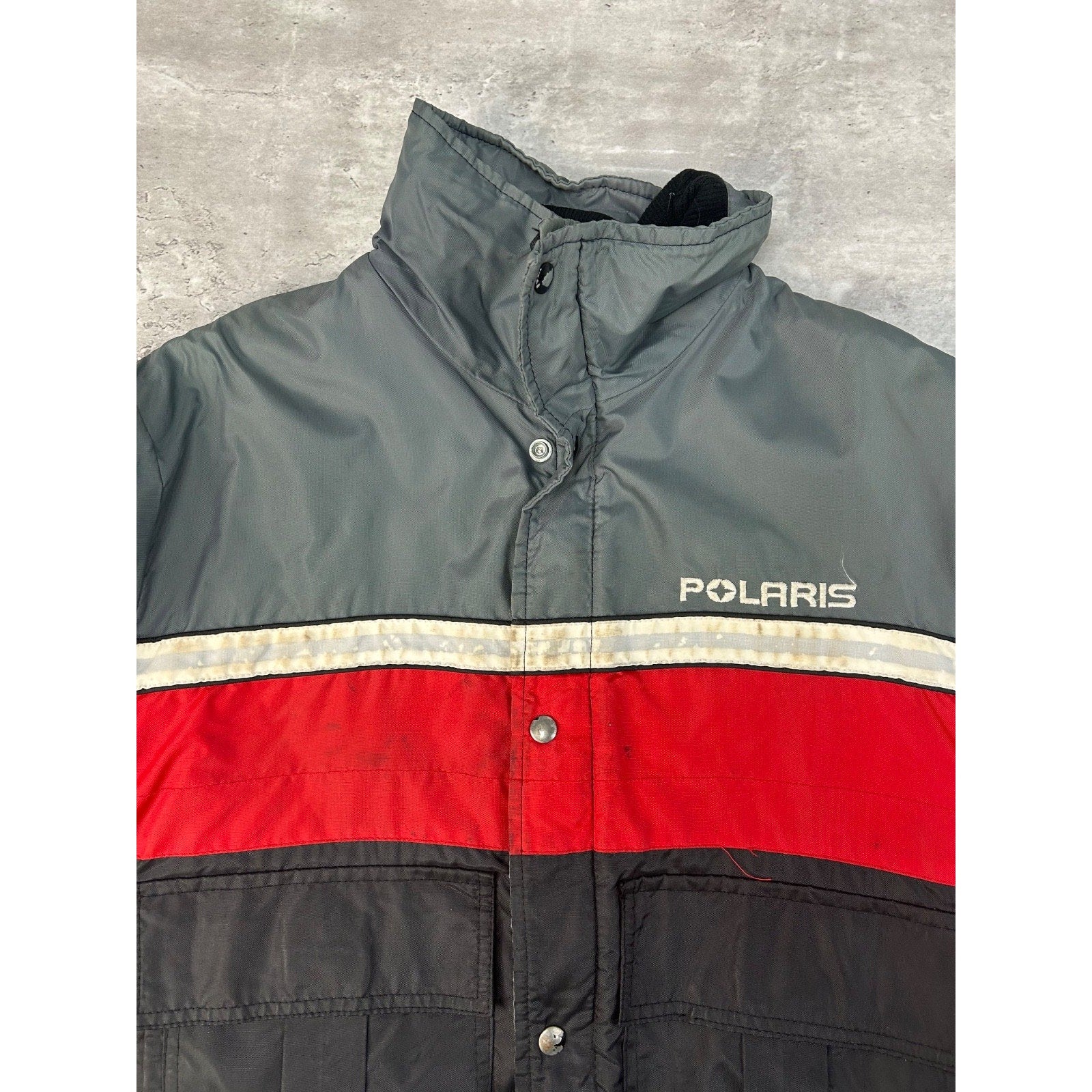 Vintage 90s Polaris Embroidered Logo Full Zip Insulated Jacket Size Large