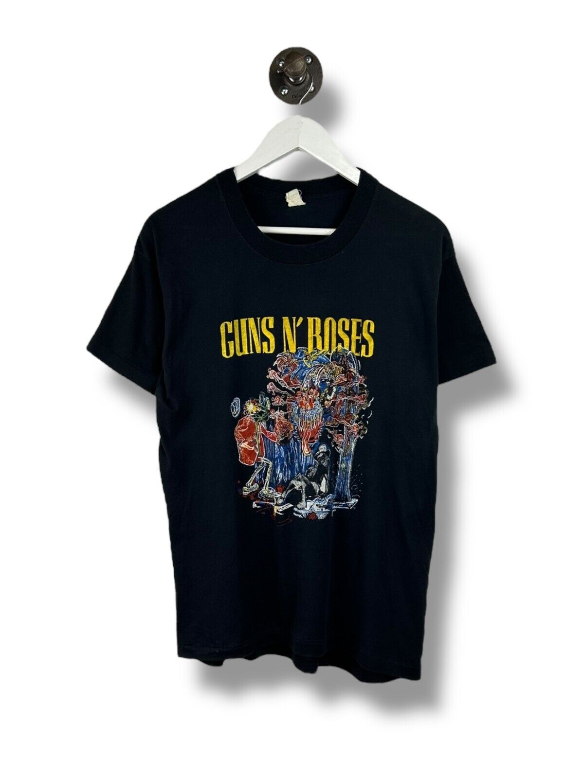 VTG 80s Guns & Roses Use Your Illusion Tour Rock And Roll Music T-Shirt Sz Large