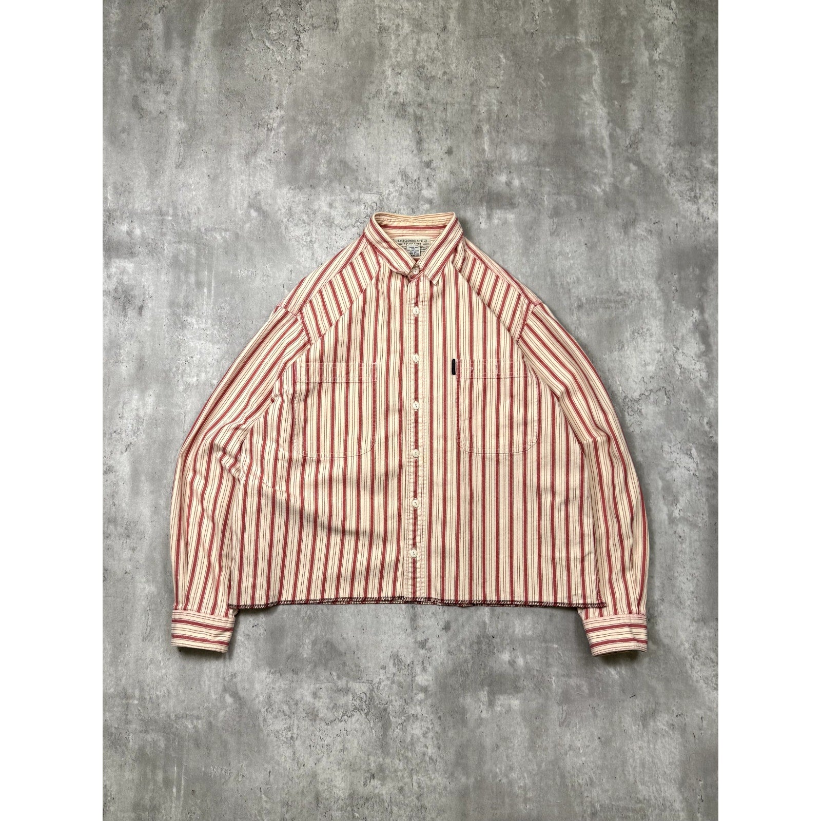 Vintage Abercrombie & Fitch Striped Reworked Cropped Button Up Shirt Size Medium