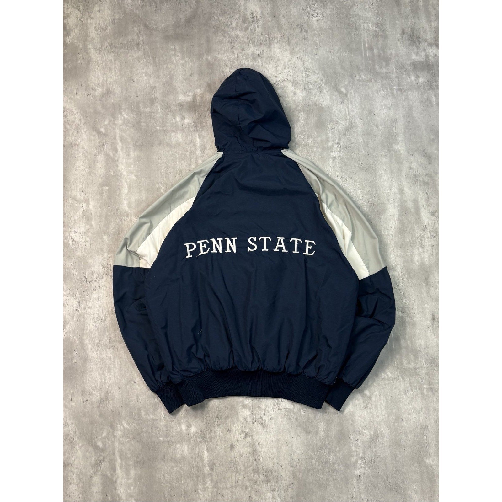 Vintage 90s Penn State Nittany Lions NCAA Hooded Windbreaker Jacket Size Large