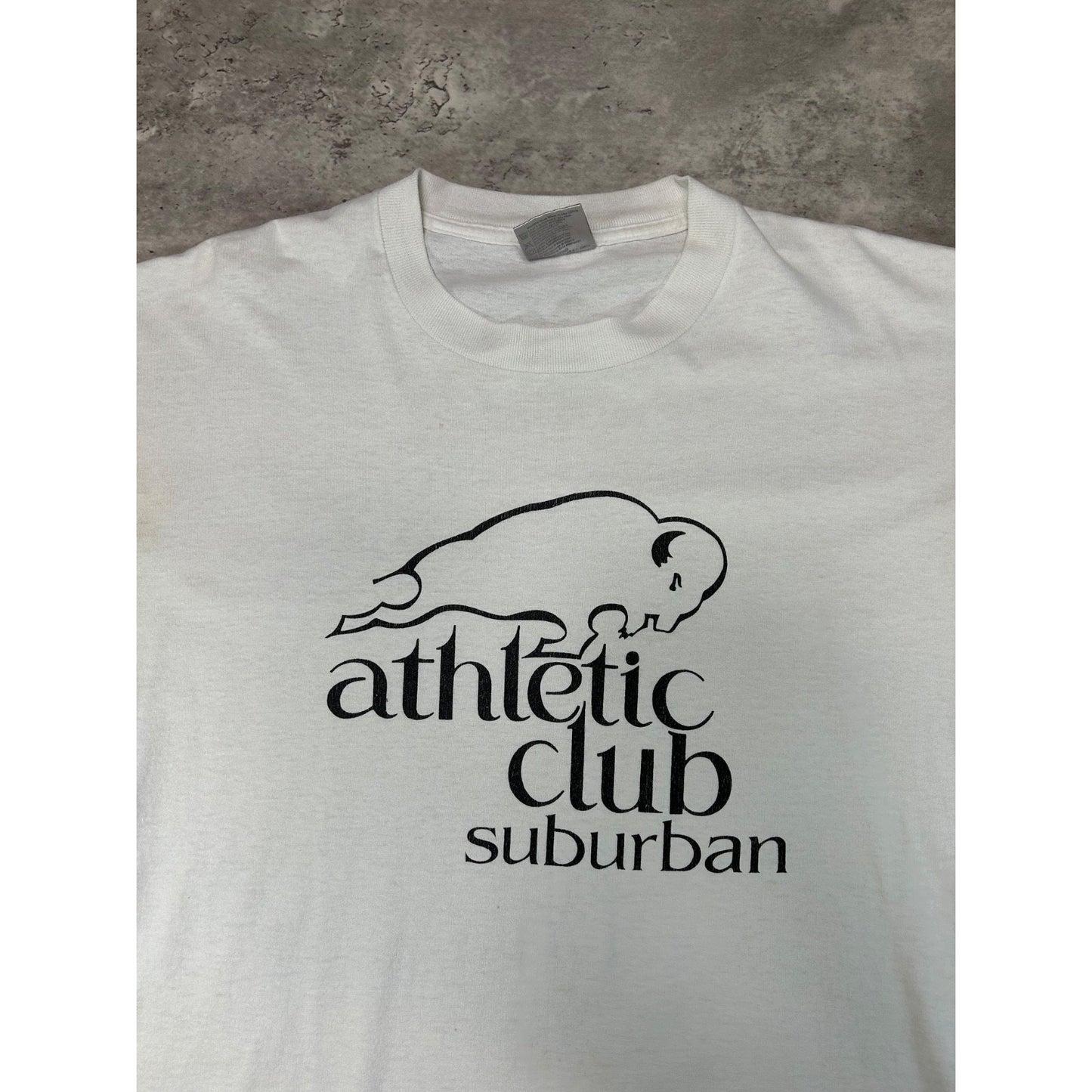 Vintage 90s Athletic Club Suburban Bison Graphic Spellout T-Shirt Size XL