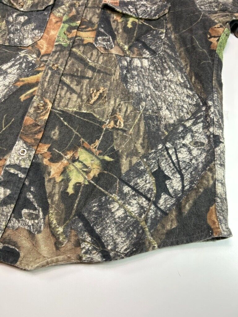 Vintage Woolrich Mossy Oak Breakup Tree Camo Hunting Button Up Shirt Size XL