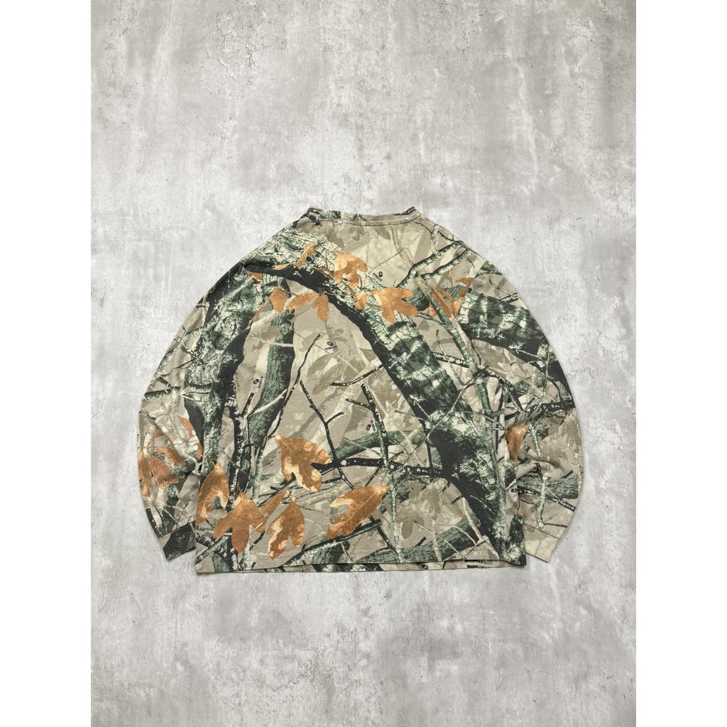 Vintage Fusion 3D Tree Camo Hunting Long Sleeve T-Shirt Size Large