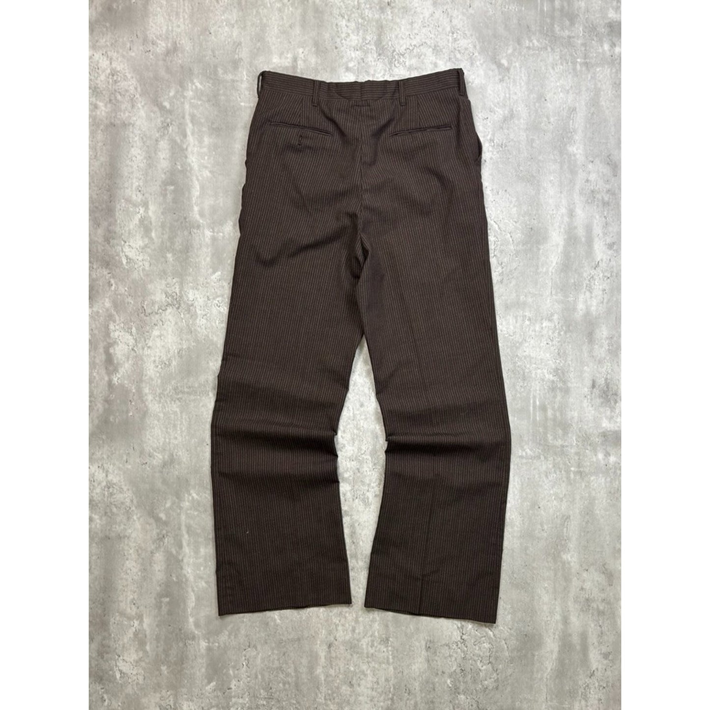 Vintage 80s Pinstripe Earth Tone Straight Fit Trouser Style Pants Size 33