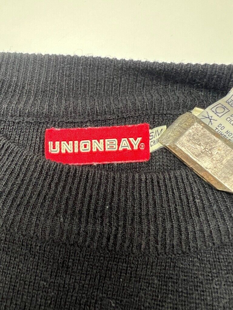 Union Bay Striped Knit Sweater Size Medium Black