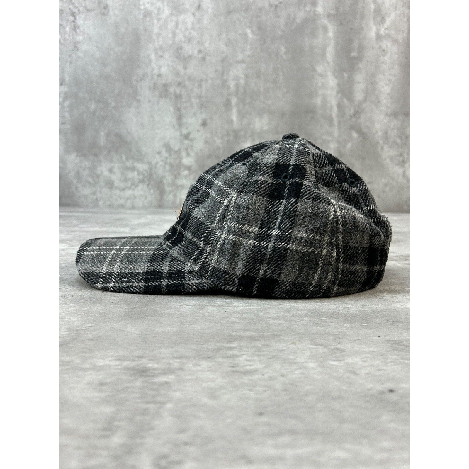 Vintage Carhartt Embroidered Patch Plaid Workwear Strapback Hat OSFA
