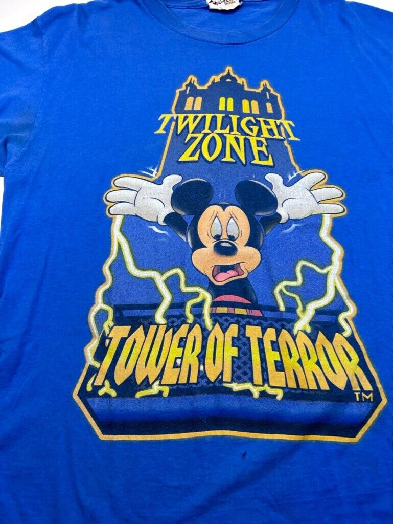 Vintage Disney I Survived Twilight Zone Tower Of Terror Graphic T-Shirt Sz Large