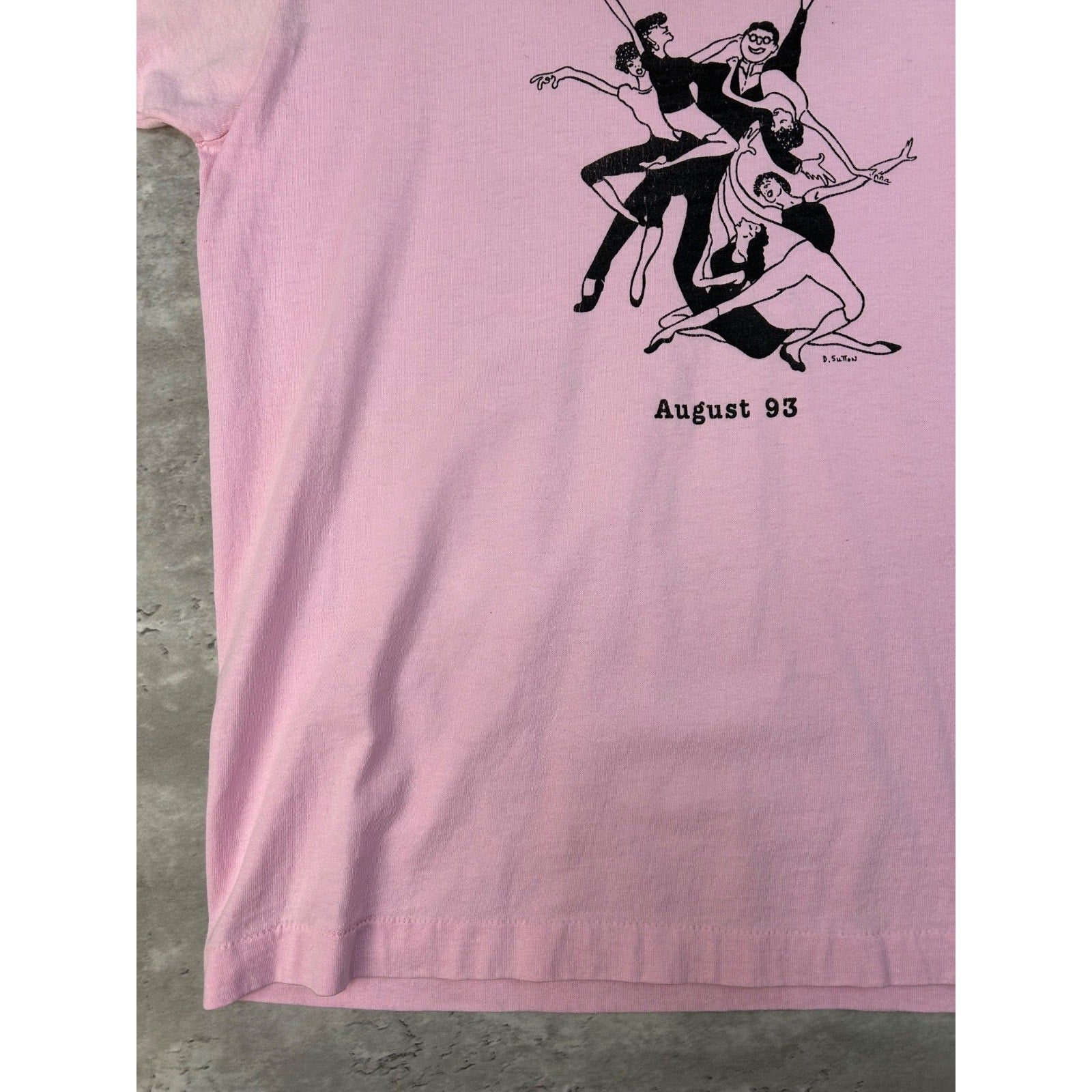Vintage 1993 Bye Bye Birdie Cartoon Dancer Graphic Pink T-Shirt Size Large