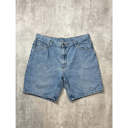 Vintage 90s Two Pepper Light Wash Denim Shorts Size 37 Blue