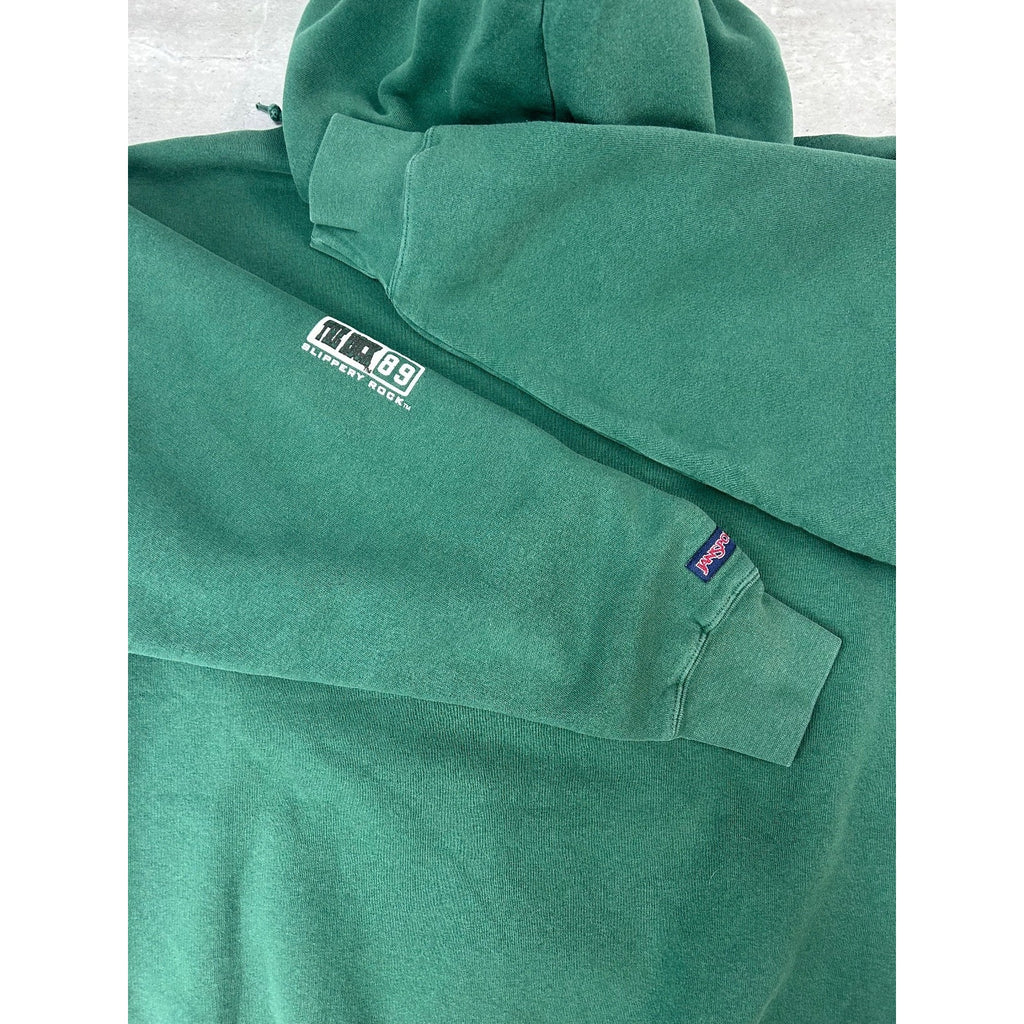 Vintage Slippery Rock University Graphic Spellout Hooded Sweatshirt Size Large