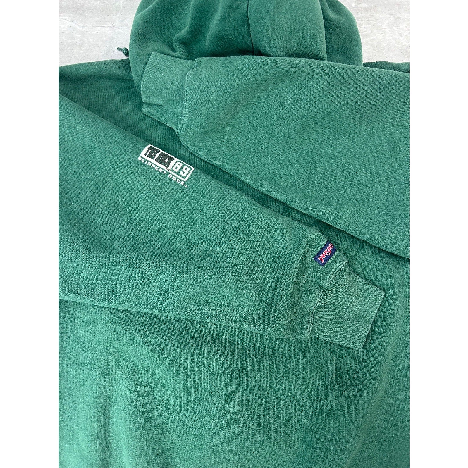 Vintage Slippery Rock University Graphic Spellout Hooded Sweatshirt Size Large
