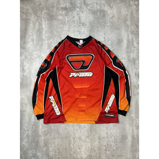 Vintage Proto Gradient Spellout Graphic Long Sleeve Motocross Jersey Size Large