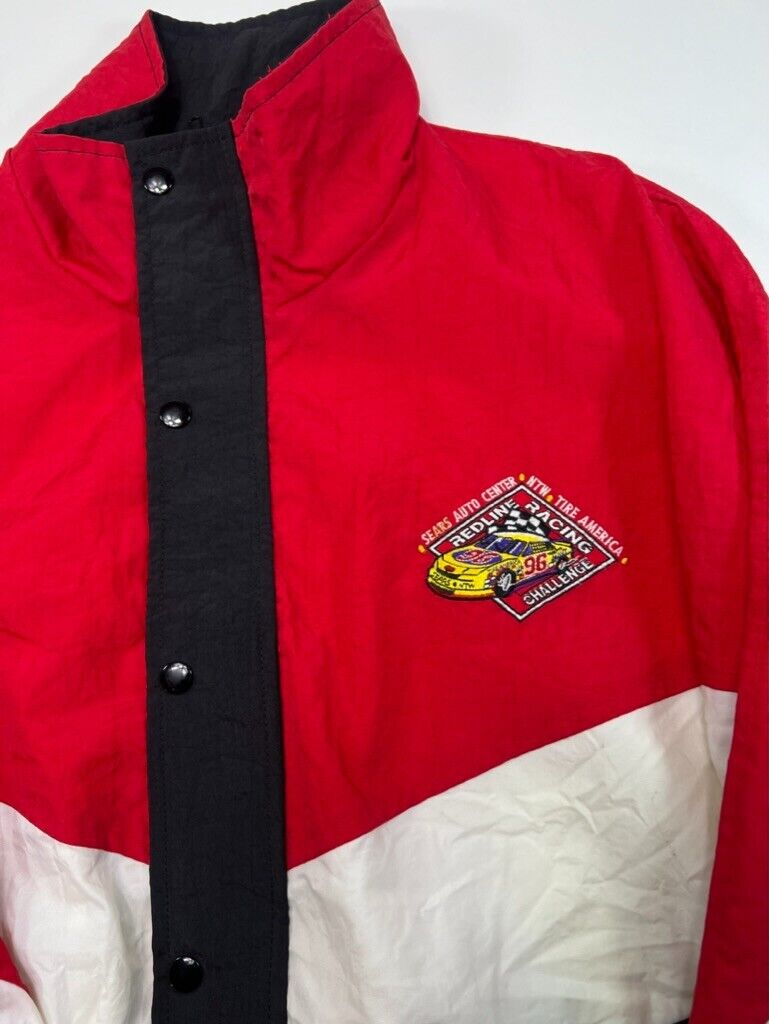 Vintage 90s Sears Auto Center Red Line Racing Challenge Full Zip Jacket Medium