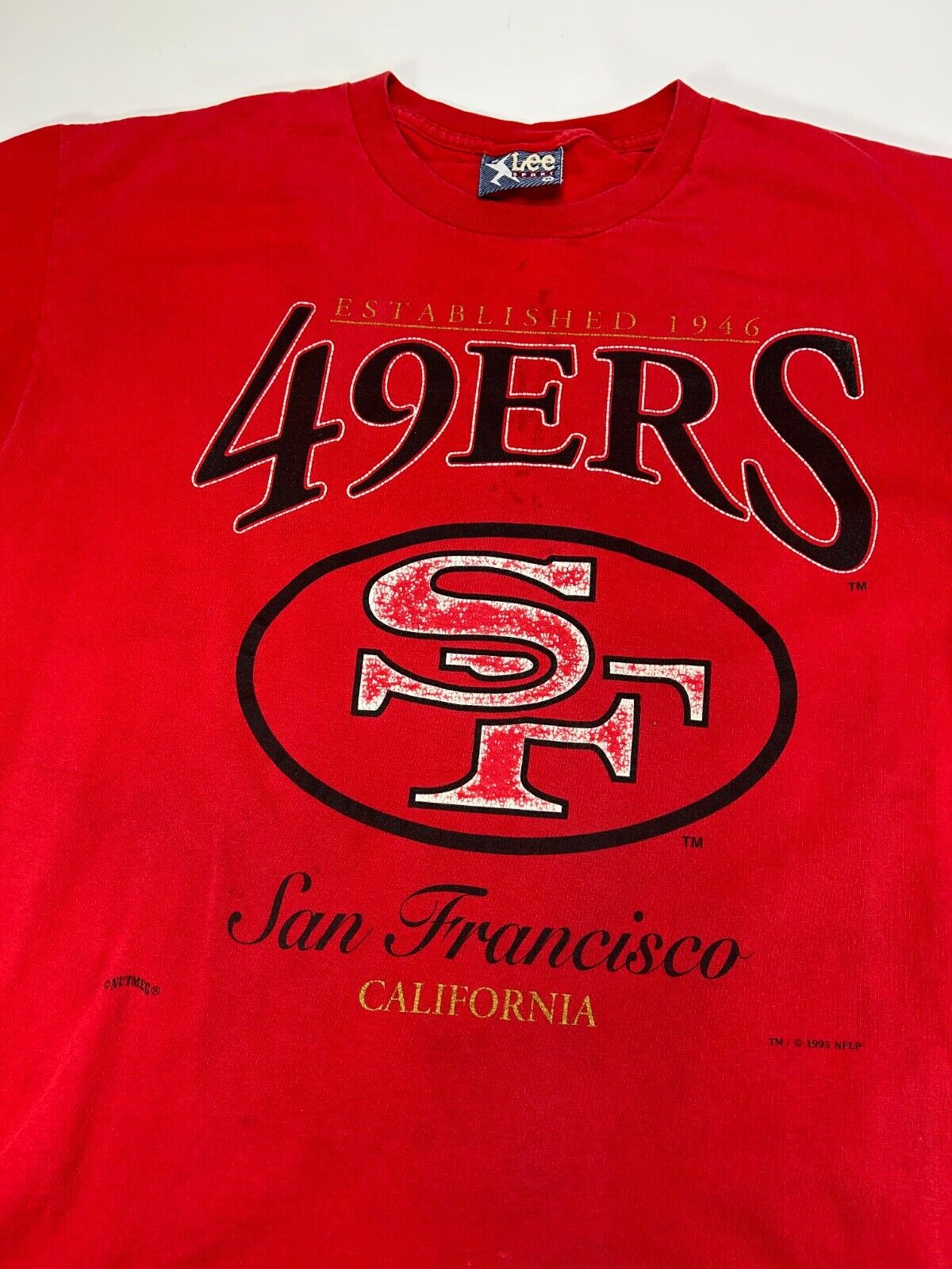 Vintage 1995 San Fransisco 49ers Football NFL Big Graphic Lee T-Shirt Size XL