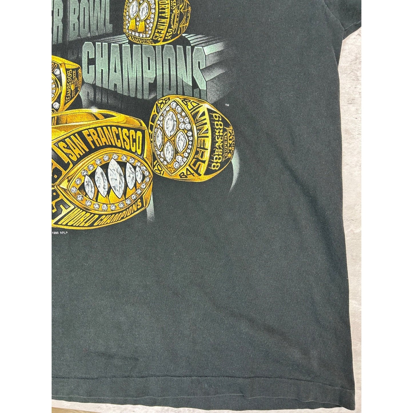 Vintage 1995 San Fransisco 49ers NFL 5x Super Bowl Champs T-Shirt Size XL