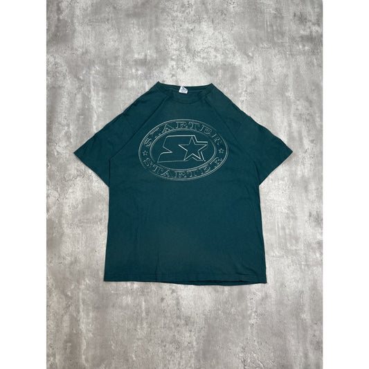 Vintage 90s Starter Classic Retro Logo T-Shirt Size Large Green