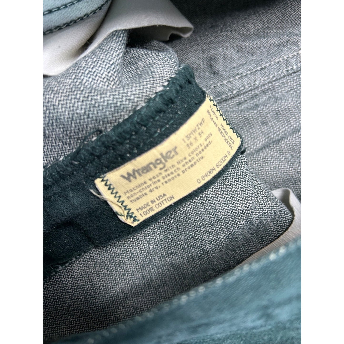 Vintage 80s/90s Wrangler Western Style Green Denim Pants Size 36