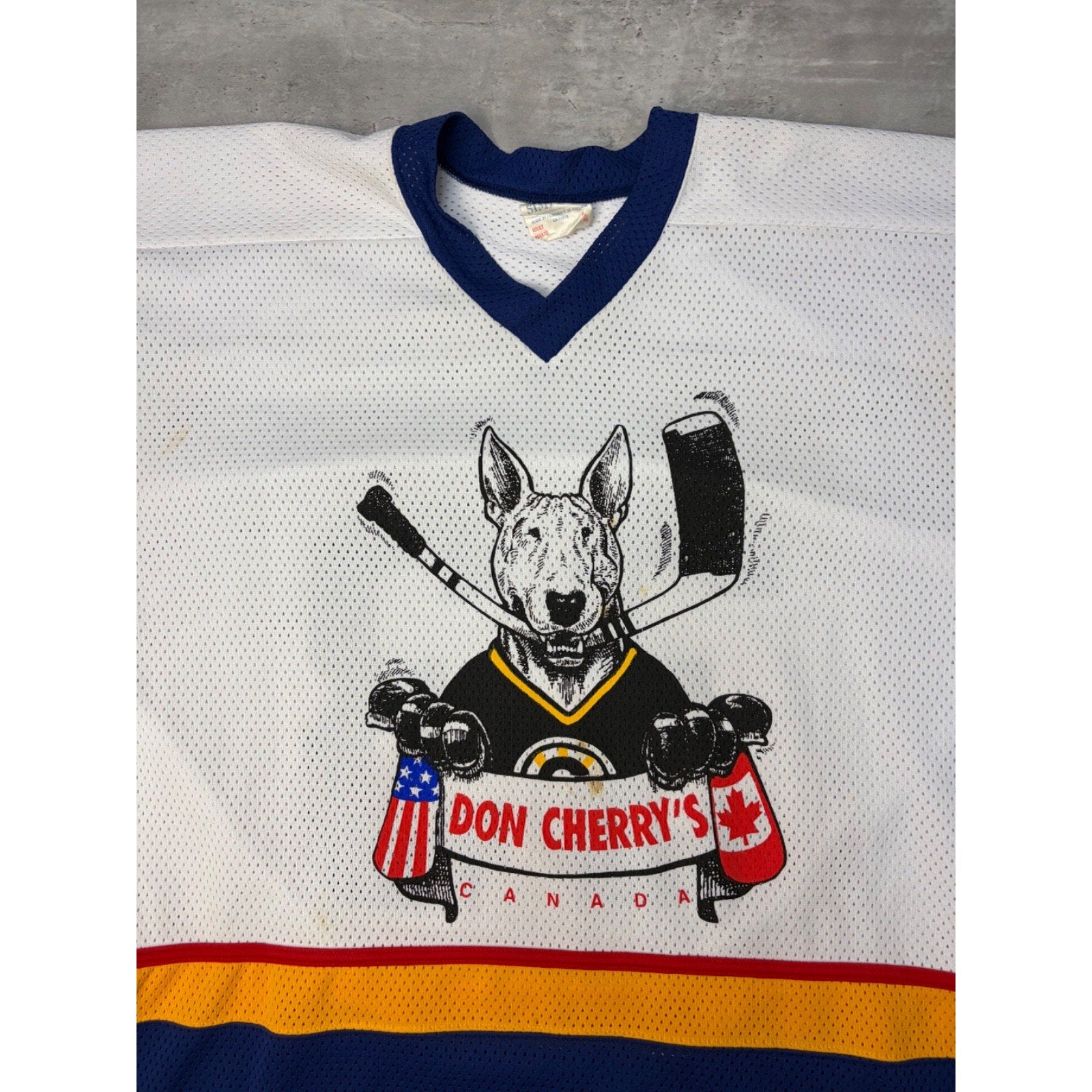 Vintage 90s Don Cherry's Canada Dog Graphic Hockey Jersey Size XL