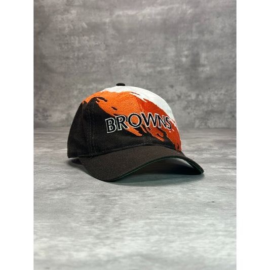 Vintage 90s Cleveland Browns NFL Logo Athletics Splash Snapback Hat OSFA