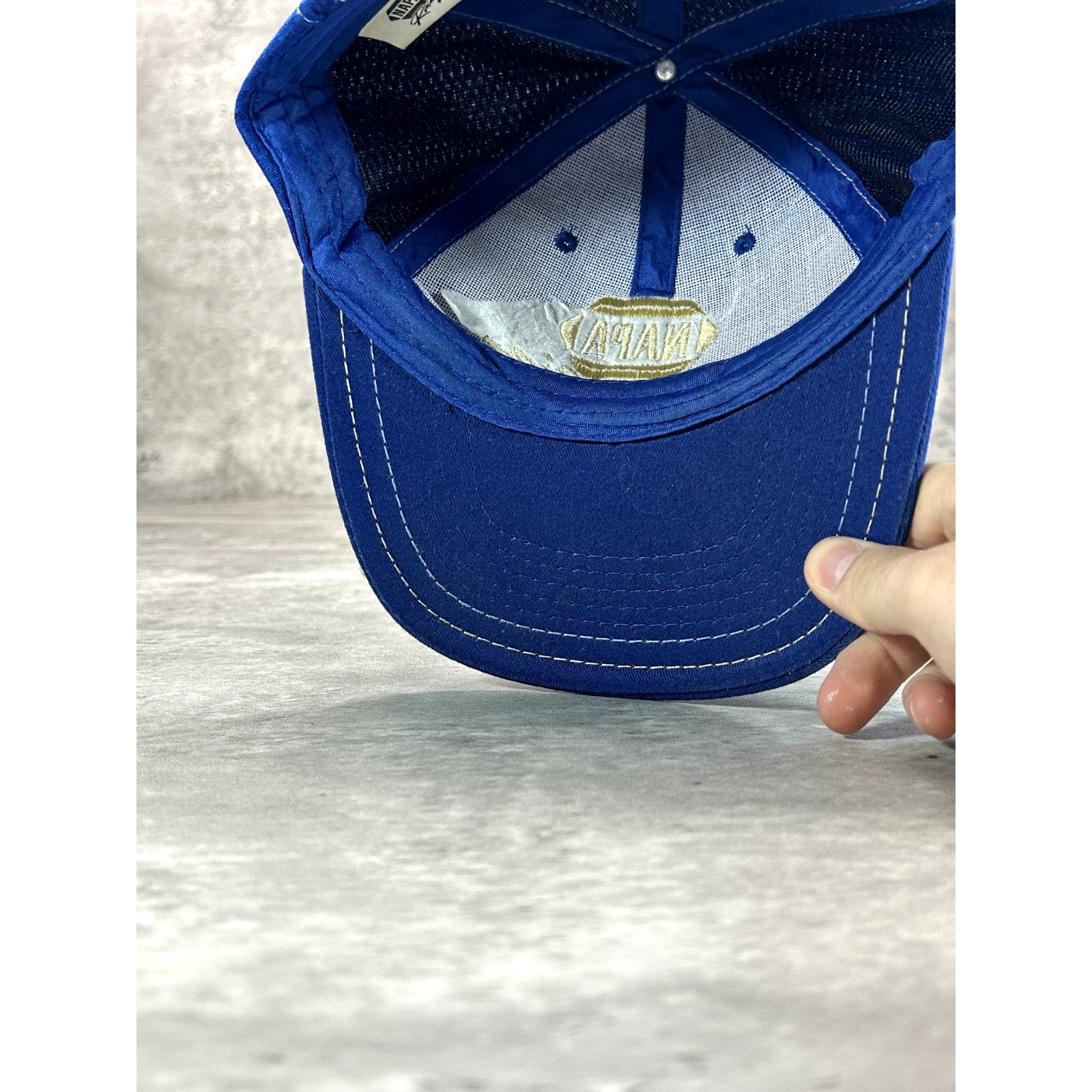 Vintage Napa Racing Embroidered Logo Nascar Strapback Hat OSFA Blue