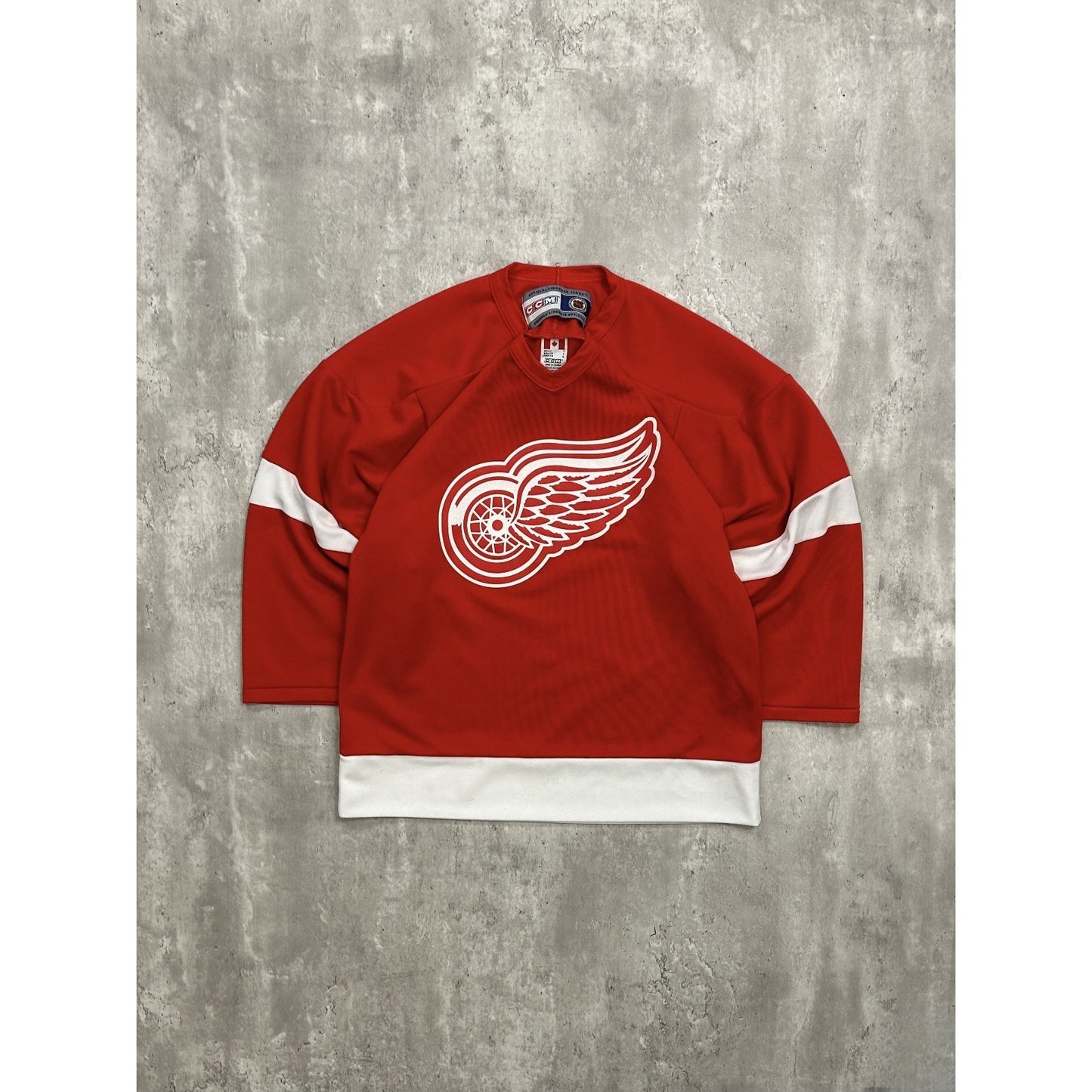 Vintage Detroit Red Wings NHL Stitched CCM Hockey Jersey Size Small Red
