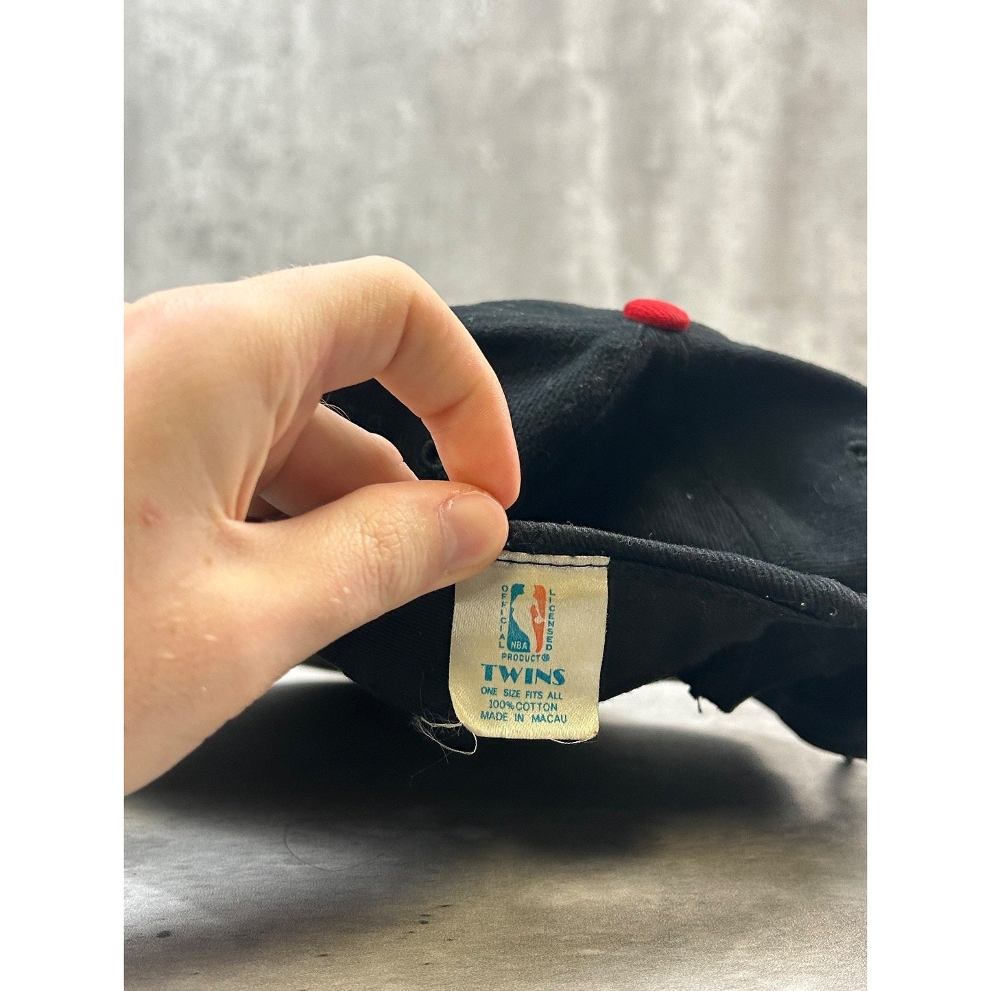 Vintage 90s Chicago Bulls NBA Embroidered Spellout Strapback Hat OSFA