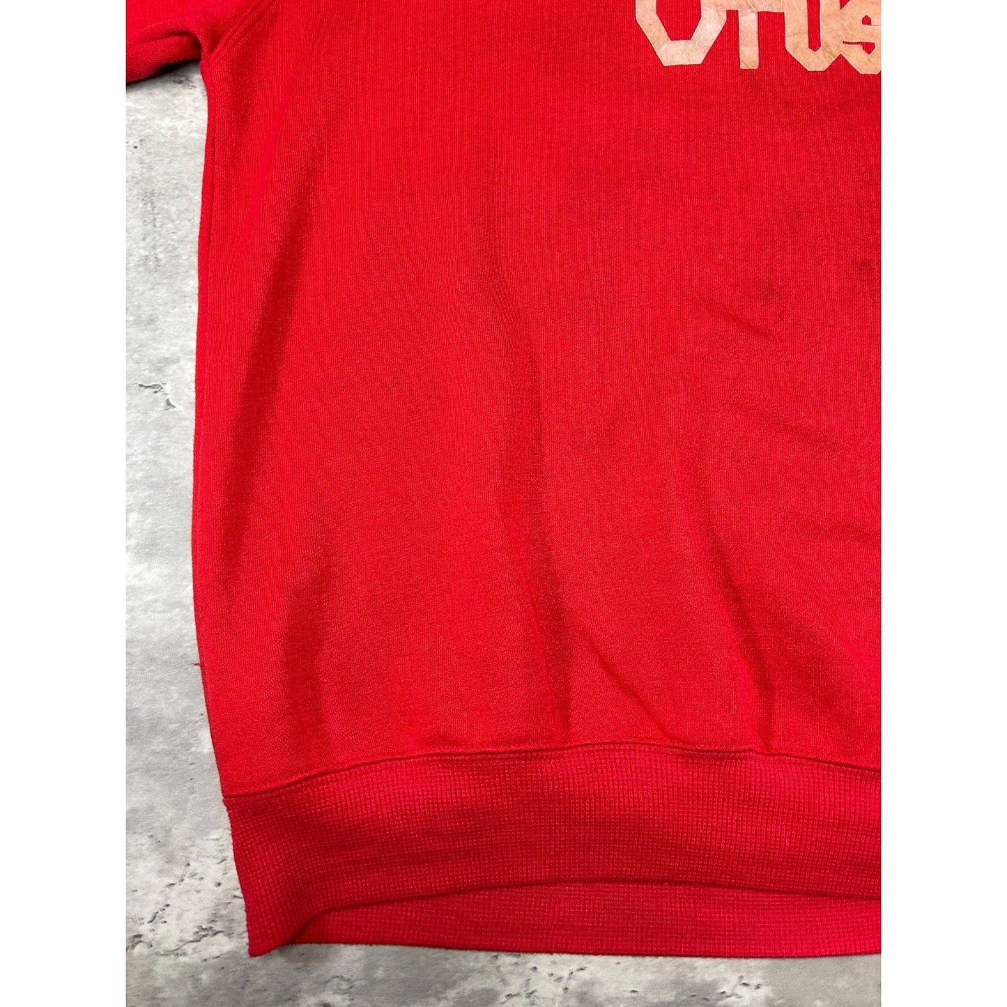 Vintage Stussy City Skyline Spellout Graphic Sweatshirt Size 2XL Red