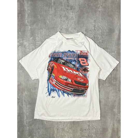 Vintage Dale Earnhardt Jr #8 Nascar Cyber Speed Budweiser T-Shirt Size Large
