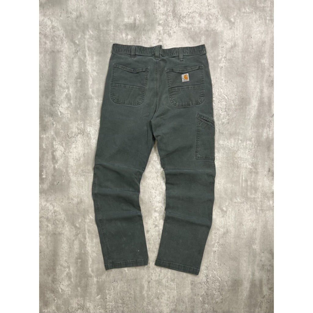 Carhartt Relaxed Fit Canvas Workwear Five Pocket Pants Size 34 Green