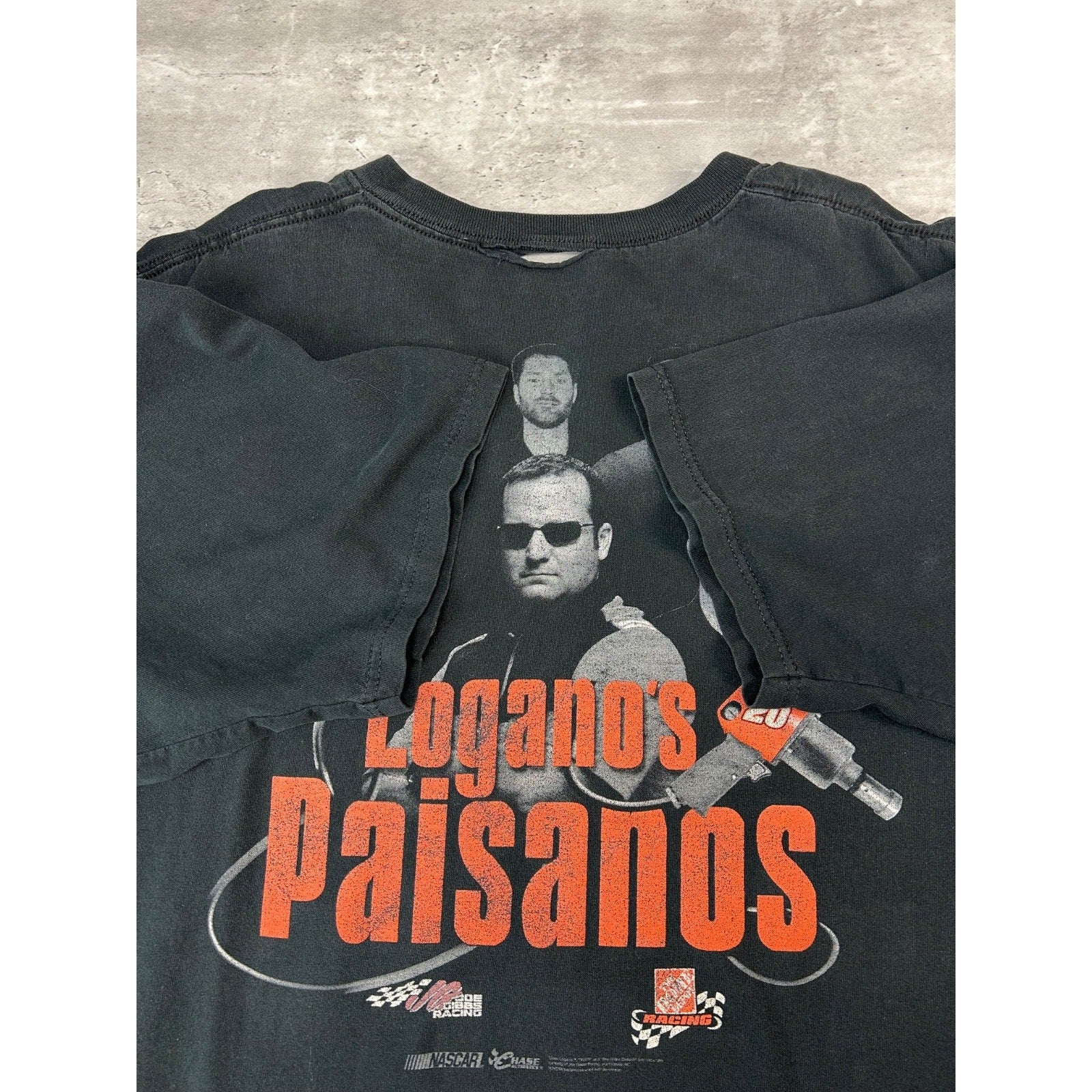 Vintage Tony Stewart #20 Logano Paisanos Nascar Racing T-Shirt Size 2XL