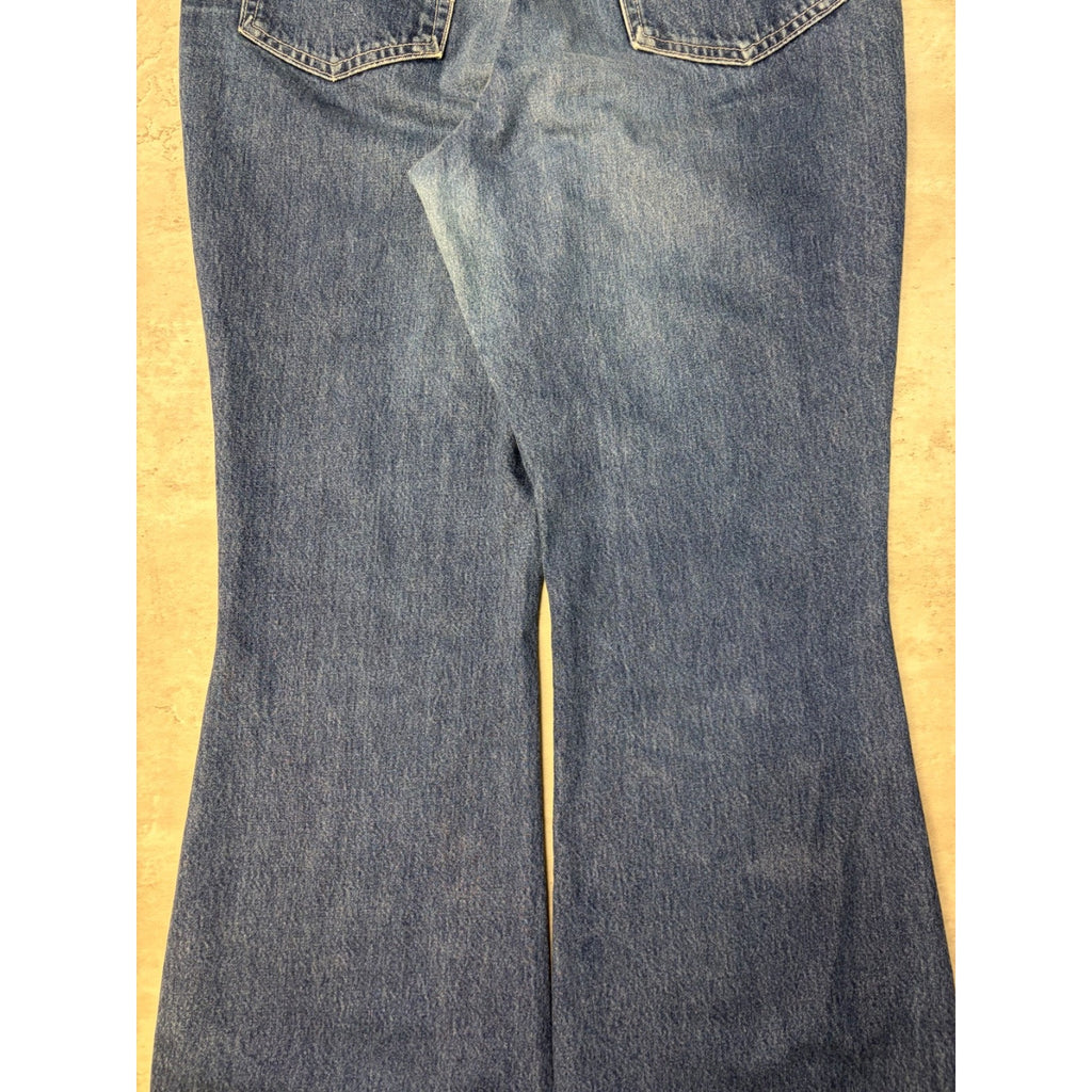 Vintage Y2K Womens X Manager Embroidered Medium Wash Denim Flare Pants Size 33