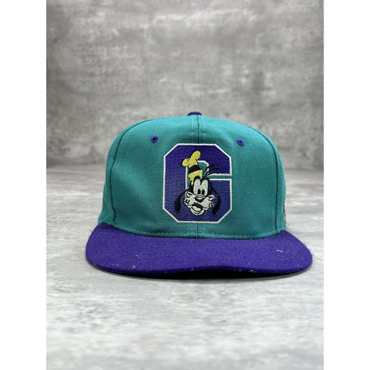 Vintage Disney Goofy Embroidered Logo Spellout Snapback Hat OSFA