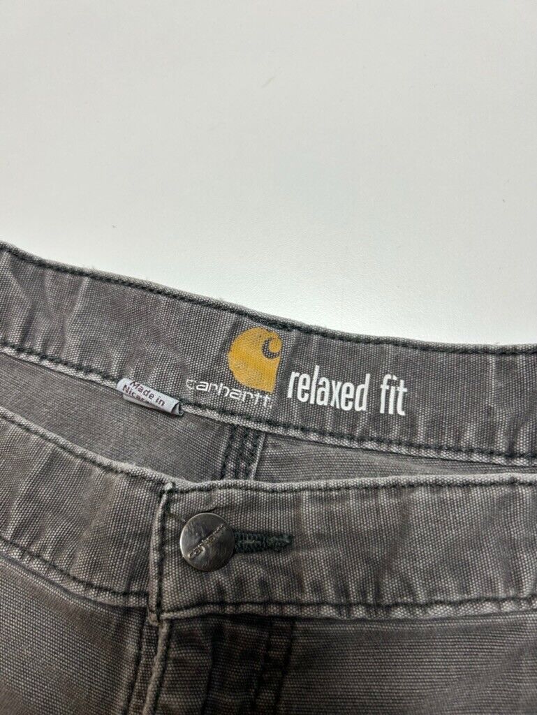 Carhartt Relaxed Fit Canvas Workwear Carpenter Pants Size 38W Gray