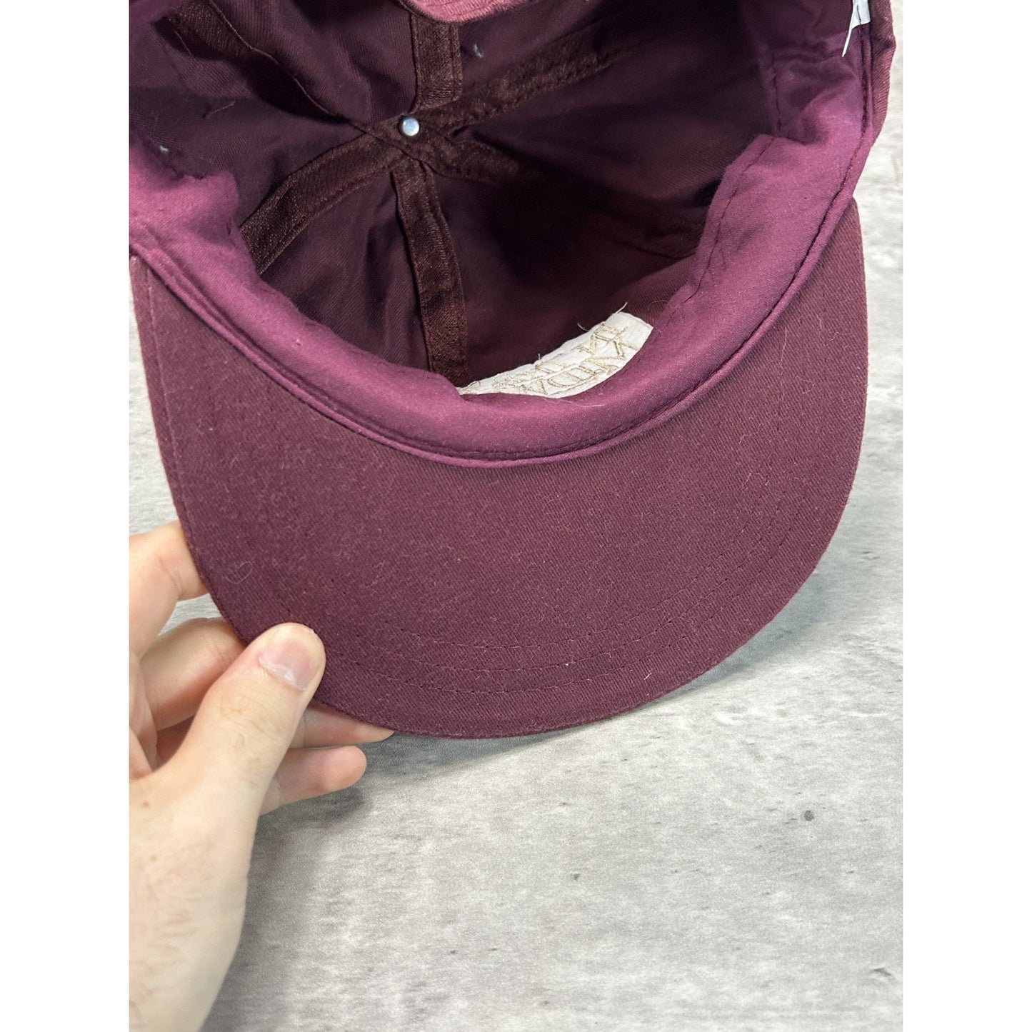 Vintage 90s In The Bleak Midwinter Embroidered Spellout Snapback Hat OSFA Maroon
