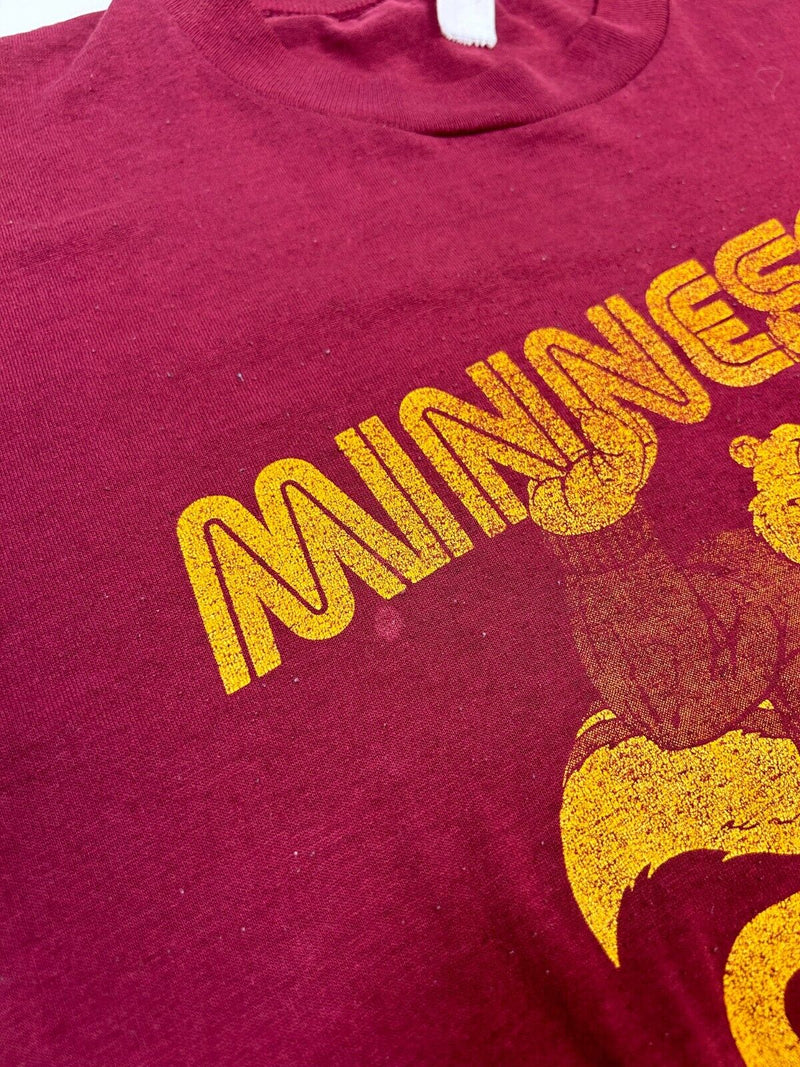 Vintage 80s Minnesota Golden Gophers Big Graphic Collegiate T-Shirt Size Large