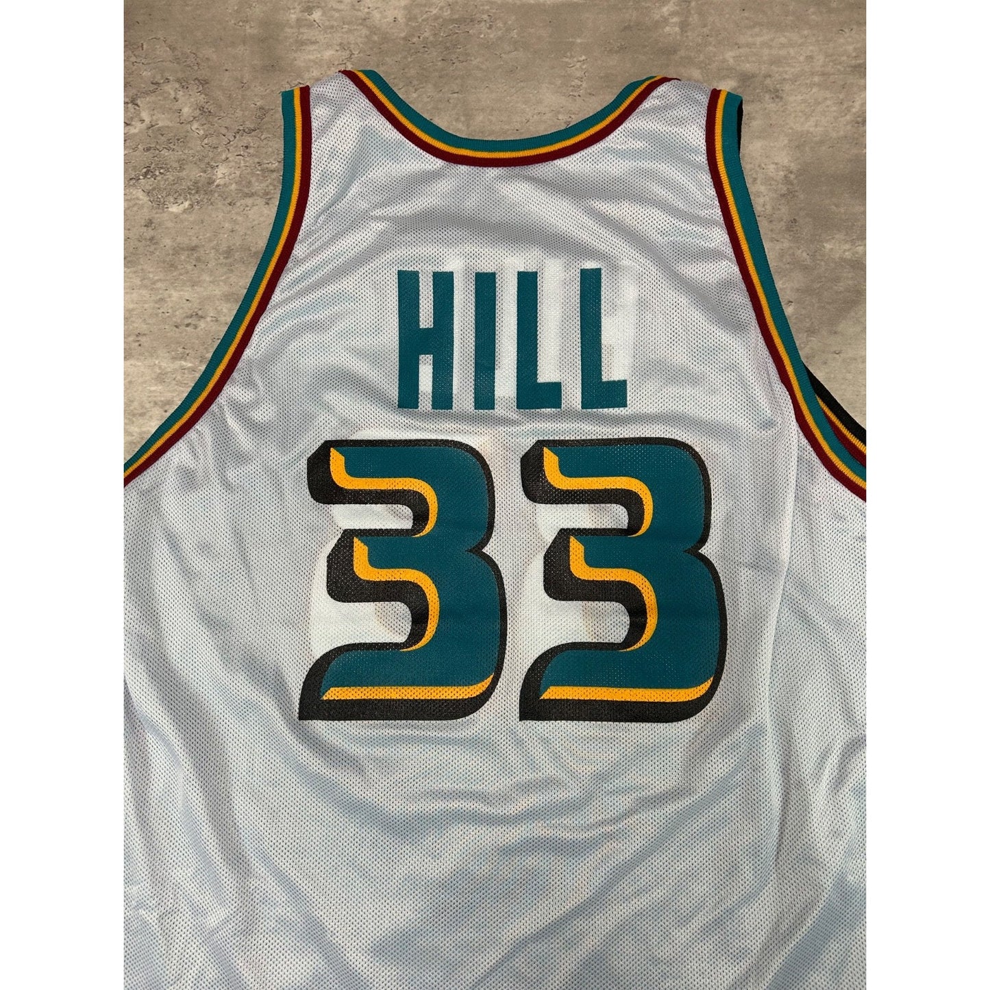 Vintage 90s Grant Hill #33 Detroit Pistons NBA Reversible Champion Jersey Sz XL