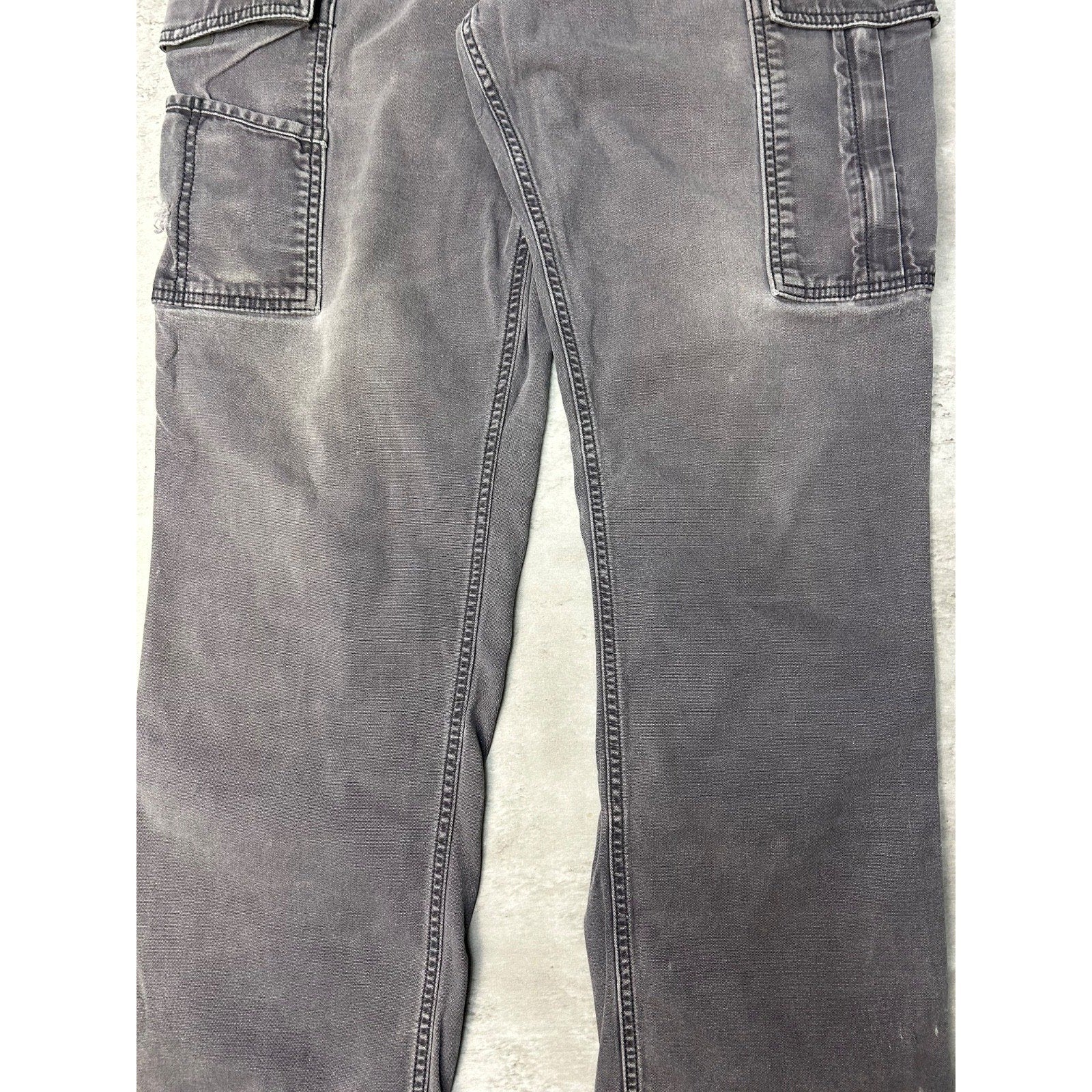 Carhartt Relaxed Fit Canvas Workwear Grey Cargo Pants Size 35