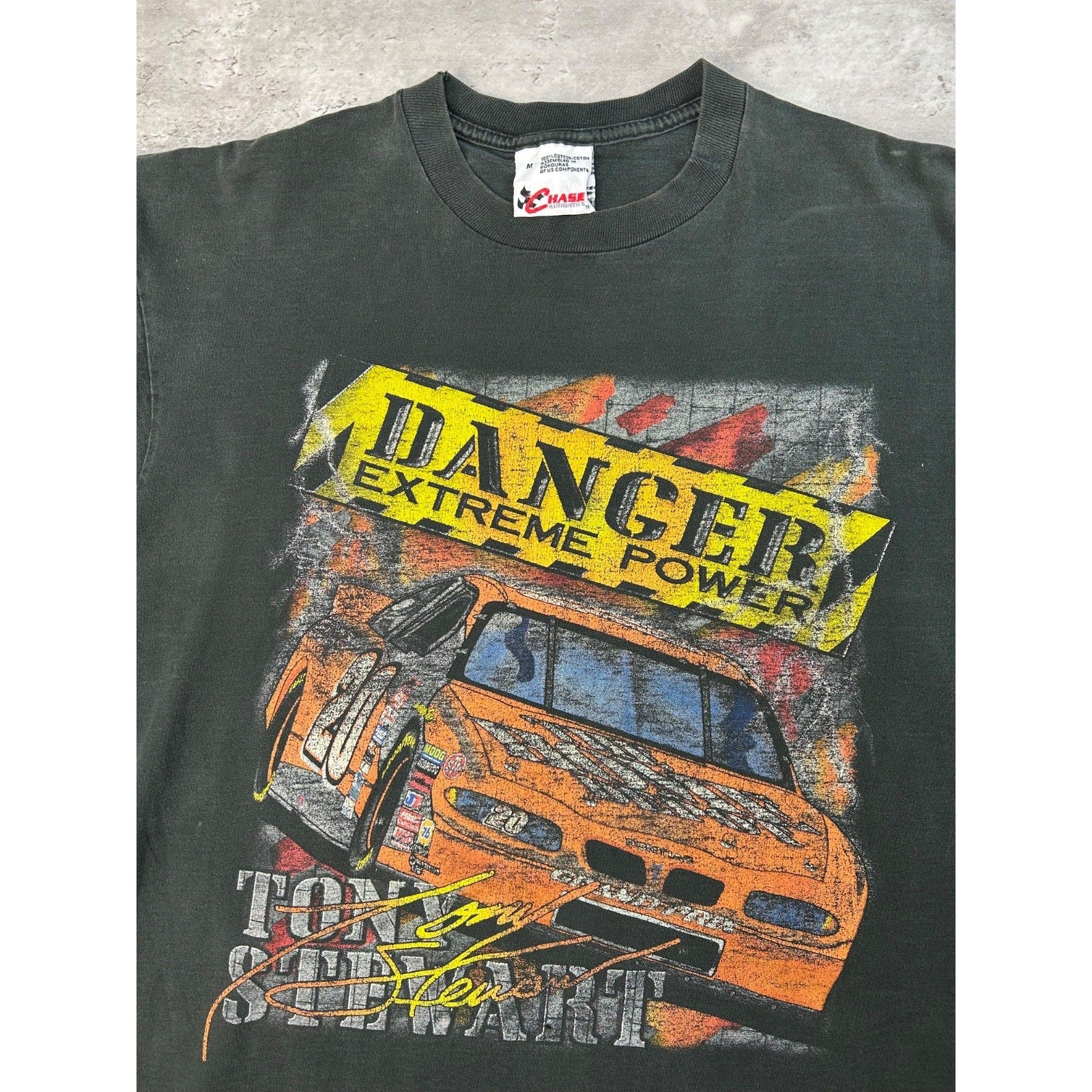 Vintage Tony Stewart #20 Extreme Danger Nascar Racing Graphic T-Shirt Sz Medium