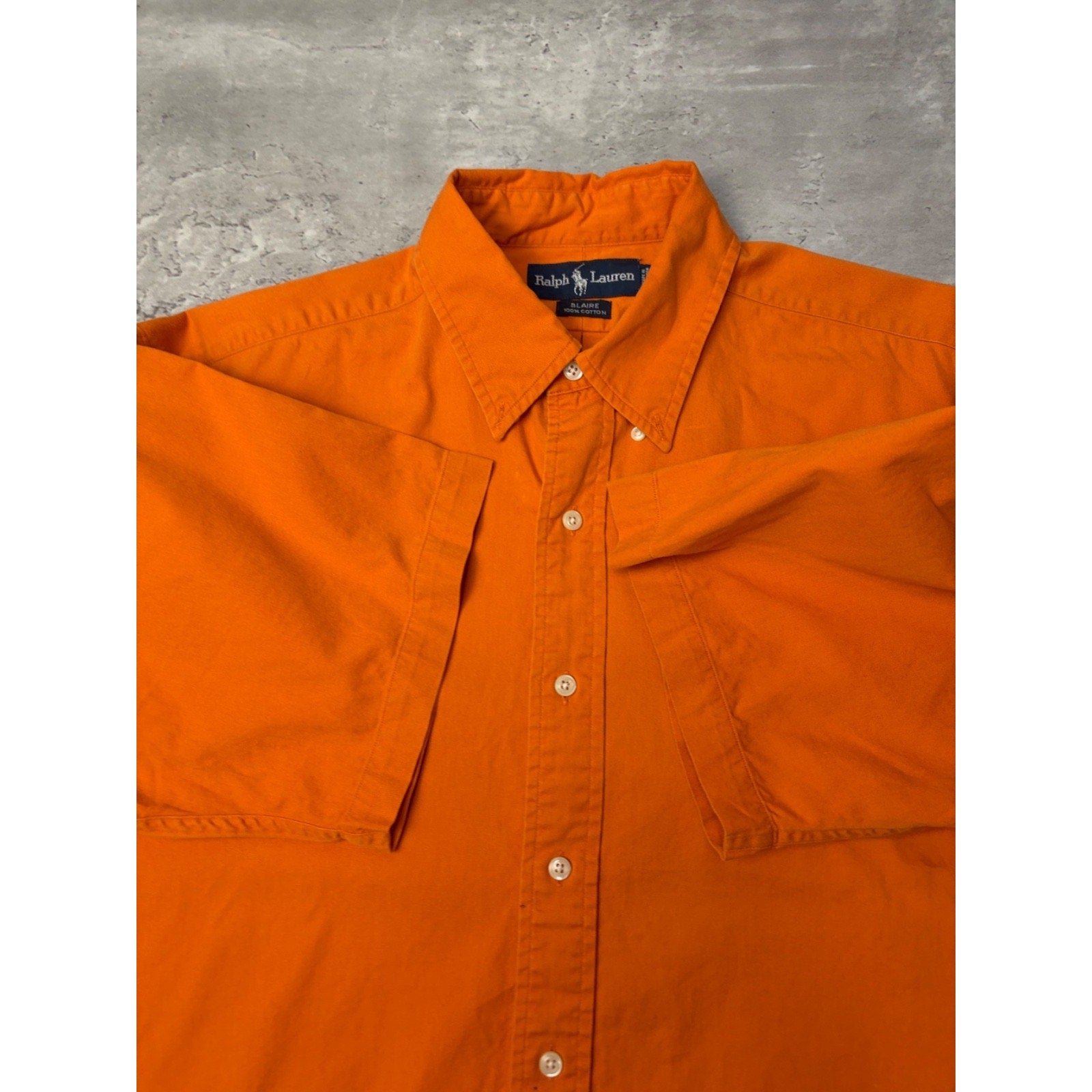 Vintage Polo Ralph Lauren Embroidered Pony Cropped Button Up Shirt Size Large