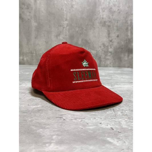 Vintage 80s/90s Molson Sleeman Beer Promo Corduroy Spellout Snapback Hat OSFA