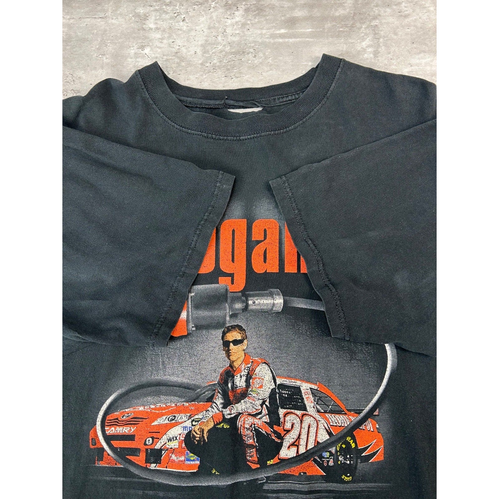 Vintage Tony Stewart #20 Logano Paisanos Nascar Racing T-Shirt Size 2XL